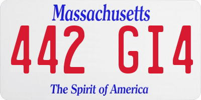 MA license plate 442GI4