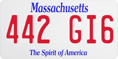 MA license plate 442GI6