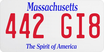MA license plate 442GI8