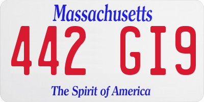 MA license plate 442GI9