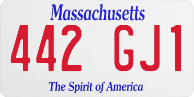MA license plate 442GJ1