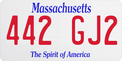 MA license plate 442GJ2