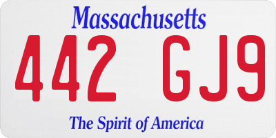 MA license plate 442GJ9