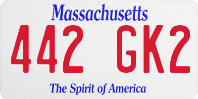 MA license plate 442GK2