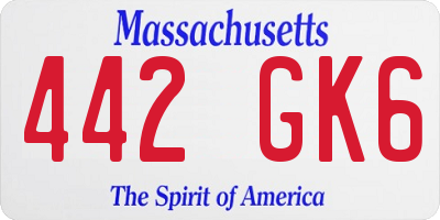 MA license plate 442GK6