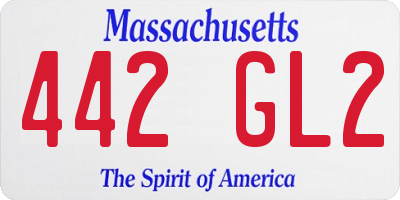 MA license plate 442GL2