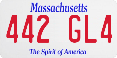 MA license plate 442GL4