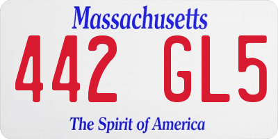 MA license plate 442GL5