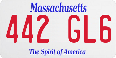 MA license plate 442GL6