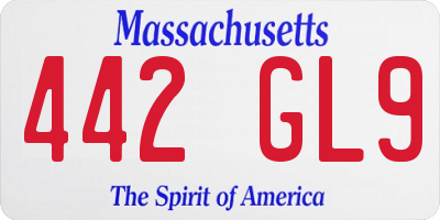 MA license plate 442GL9