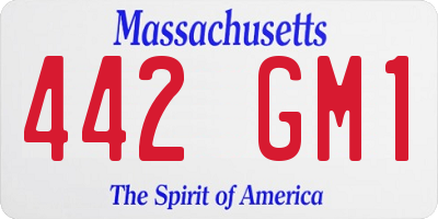MA license plate 442GM1