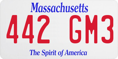 MA license plate 442GM3