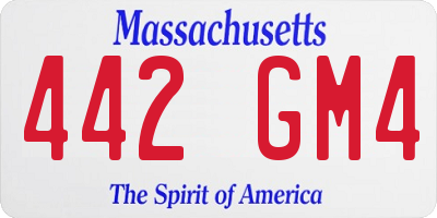 MA license plate 442GM4