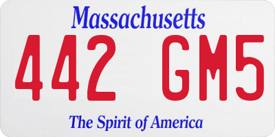 MA license plate 442GM5