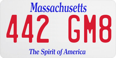 MA license plate 442GM8