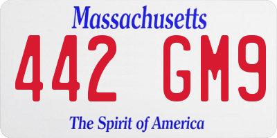 MA license plate 442GM9