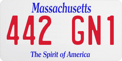 MA license plate 442GN1
