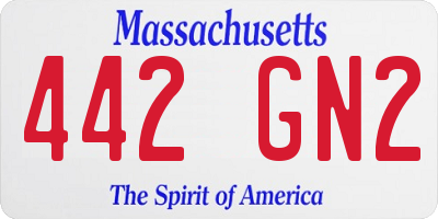 MA license plate 442GN2