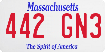 MA license plate 442GN3