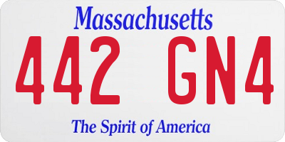 MA license plate 442GN4