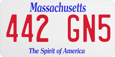 MA license plate 442GN5