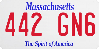 MA license plate 442GN6