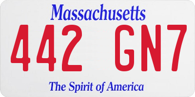 MA license plate 442GN7