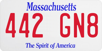 MA license plate 442GN8