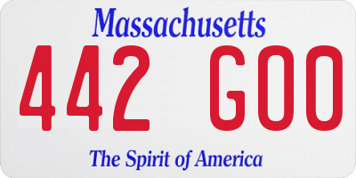 MA license plate 442GO0