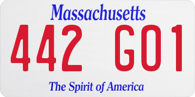 MA license plate 442GO1
