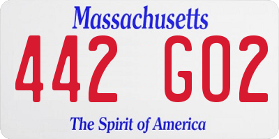MA license plate 442GO2