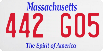 MA license plate 442GO5