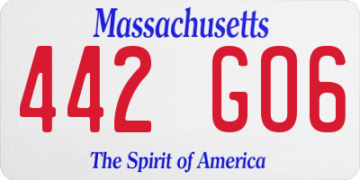 MA license plate 442GO6