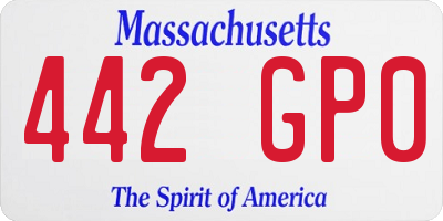 MA license plate 442GP0