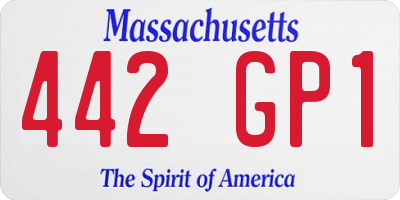 MA license plate 442GP1