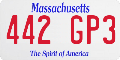 MA license plate 442GP3