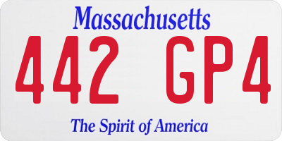 MA license plate 442GP4