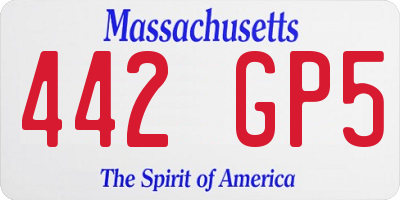 MA license plate 442GP5