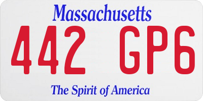 MA license plate 442GP6
