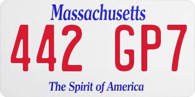 MA license plate 442GP7