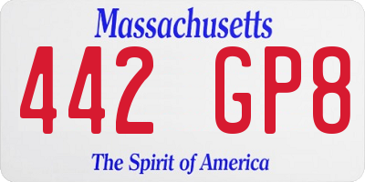 MA license plate 442GP8