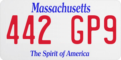 MA license plate 442GP9
