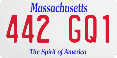 MA license plate 442GQ1