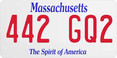 MA license plate 442GQ2