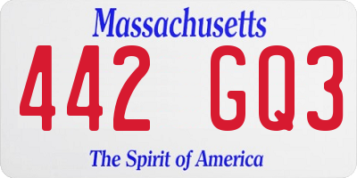 MA license plate 442GQ3