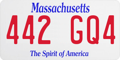 MA license plate 442GQ4