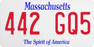 MA license plate 442GQ5