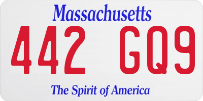MA license plate 442GQ9