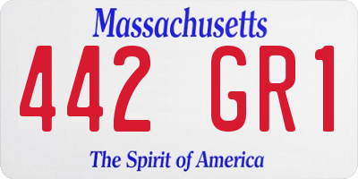 MA license plate 442GR1