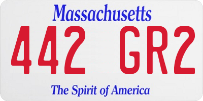 MA license plate 442GR2